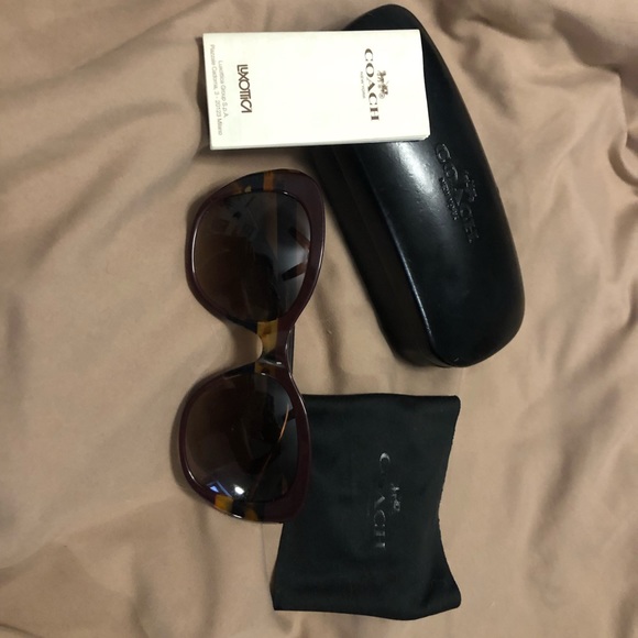 Coach Aubgn Navy Tort Varsity Stripe Sunglasses - Picture 3 of 8